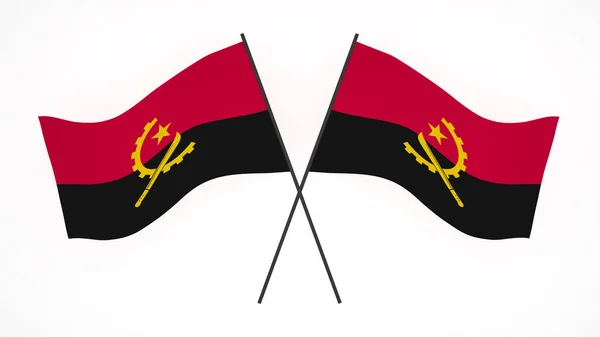 National Flag Background Image Wind Blowing Flags Rendering Flag Angola — ストック写真