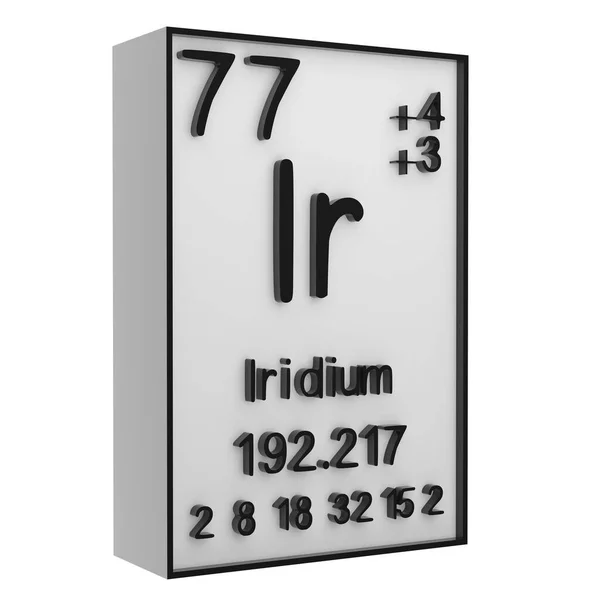 Iridium Phosphor Auf Dem Periodensystem Der Elemente Auf Weißem Schwarzgrund — Stockfoto