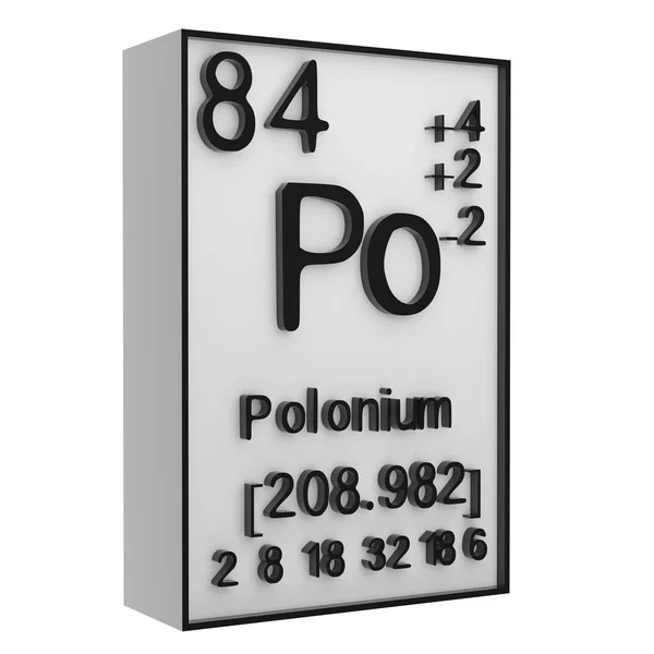 폴로늄 바탕에 원소들의 주기율표 원소들의 역사는 번호와 기호를 나타낸다 — 스톡 사진