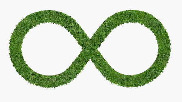Символ Бесконечности Зеленого Листа Белом Фоне Охрана Окружающей Среды Чистая — стоковое фото