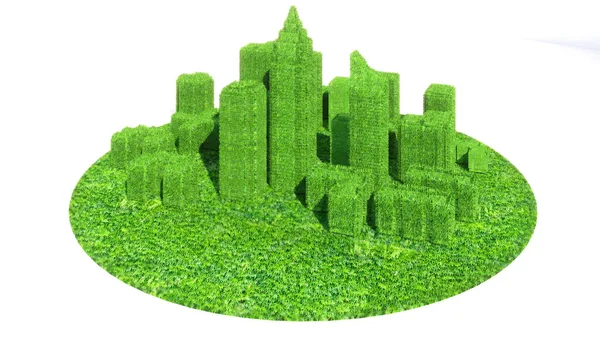 Zachowanie Przyrody Ogromnej Metropolii Zielone Miasto Białe Tło Zielonym Miastem — Zdjęcie stockowe