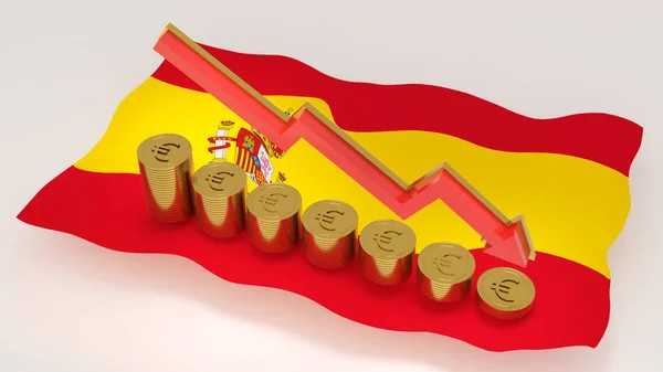 Spagna Ricchezza Della Nazione Sta Diminuendo Deprezzamento Della Valuta Nella — Foto Stock