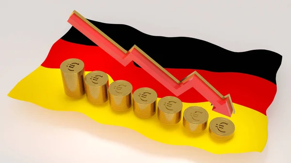 Γερμανικά Πλούτος Του Έθνους Μειώνεται Υποτίμηση Του Νομίσματος Στο Έθνος — Φωτογραφία Αρχείου
