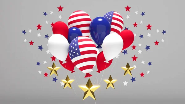 Července Usa Den Nezávislosti Oslava Realistickou Zlatou Hvězdou Usa Flag — Stock fotografie