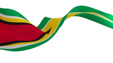 Ulusal bayrak arkaplan resmi, rüzgâr dalgalanan bayraklar, 3D görüntüleme, Guyana Bayrağı