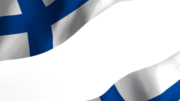 National Flag Background Image Wind Blowing Flags Rendering Flag Finland — стокове фото