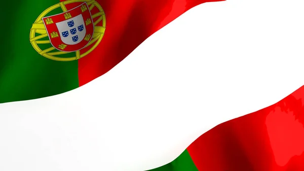 Nationalflagge Hintergrundbild Wind Weht Flaggen Rendering Flagge Von Portugal — Stockfoto