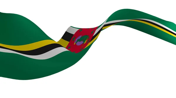 Nationale Vlag Achtergrond Afbeelding Windvlaggen Rendering Vlag Van Dominica — Stockfoto