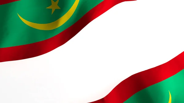 National Flag Background Image Wind Blowing Flags Rendering Flag Mauritania — Φωτογραφία Αρχείου
