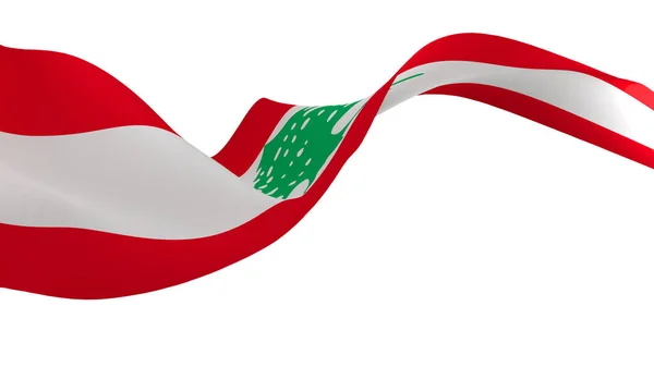 National Flag Background Image Wind Blowing Flags Rendering Flag Lebanon — стокове фото