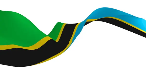 National Flag Background Image Wind Blowing Flags Rendering Flag Tanzania — 스톡 사진