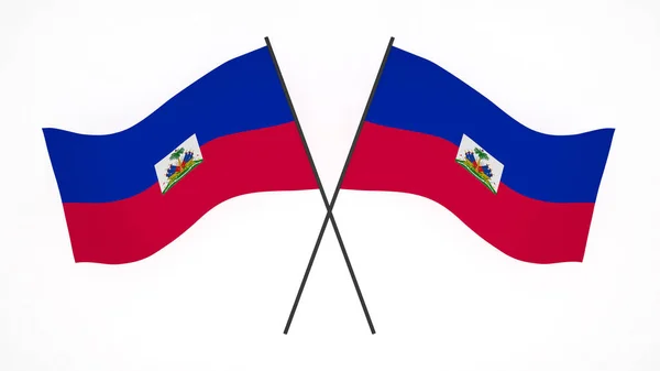 Изображение Национального Флага Флаги Ветра Рендеринг Флаг Гаити — стоковое фото