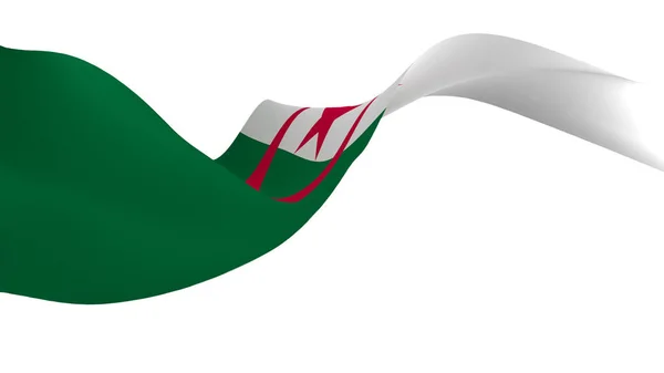 National Flag Background Image Wind Blowing Flags Rendering Flag Algeria — Stockfoto