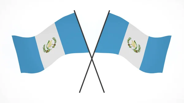 Nationell Flagga Bakgrund Bild Vind Blåser Flaggor Rendering Flagga Guatemala — Stockfoto