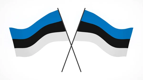National Flag Background Image Wind Blowing Flags Rendering Flag Estonia — Stock Photo, Image