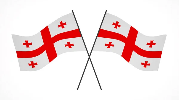 Flaga Narodowa Tło Obraz Wiatr Wieje Flagi Rendering Flaga Gruzji — Zdjęcie stockowe