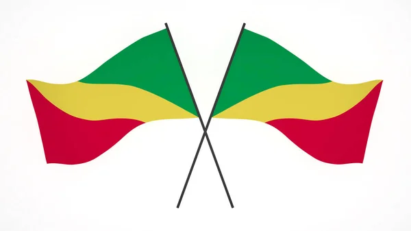 Фото Національного Прапора Вітрові Прапори Рендеринг Прапор Республіки Конго — стокове фото
