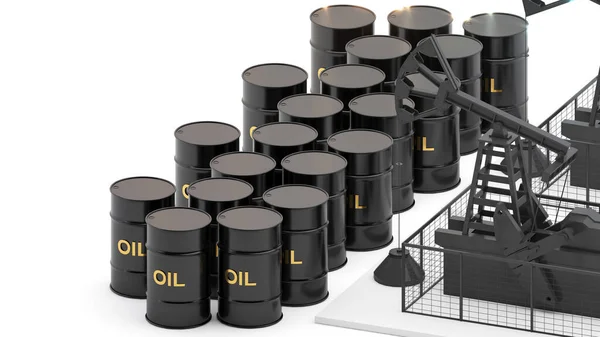 Barril Petróleo Petróleo Bem Fundo Branco Preços Petróleo Afetam Empresas — Fotografia de Stock