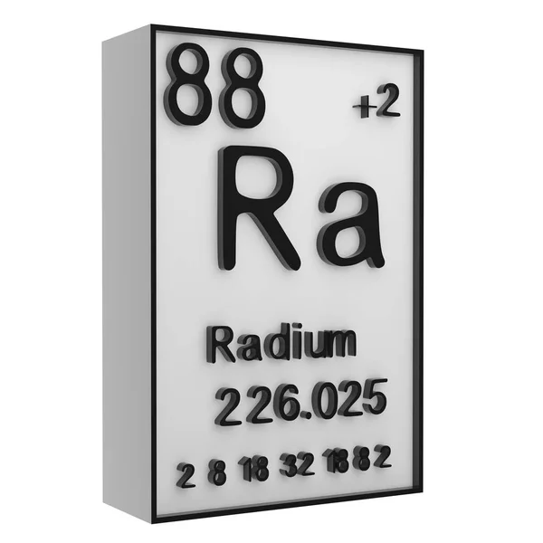 Radium Phosphore Sur Tableau Périodique Des Éléments Sur Fond Noir — Photo