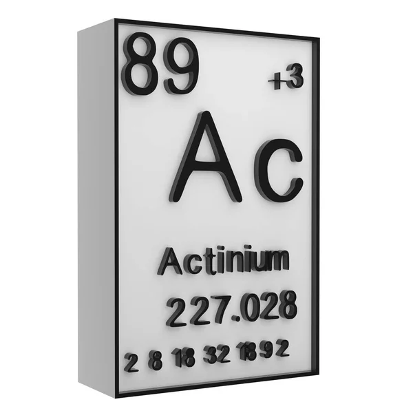 Actinium Phosphore Sur Tableau Périodique Des Éléments Sur Fond Noir — Photo