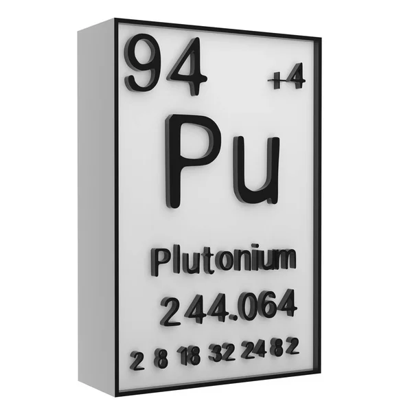 플루토 원소의 역사가 바탕에 주기율표에 나오는 번호와 기호를 나타낸다 — 스톡 사진