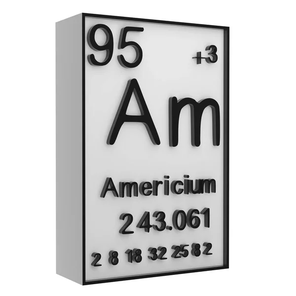 Americium Phosphor Auf Dem Periodensystem Der Elemente Auf Weißem Schwarzgrund — Stockfoto