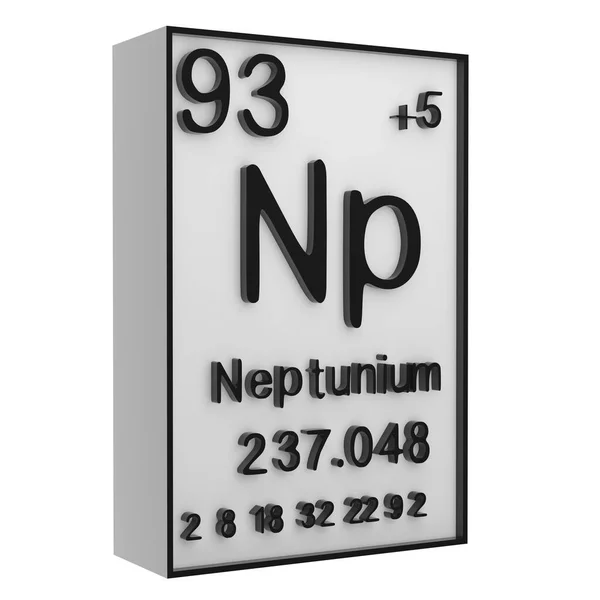 Beyaz Siyah Zemindeki Elementlerin Periyodik Tablosundaki Neptunyum Fosfor Kimyasal Elementlerin — Stok fotoğraf