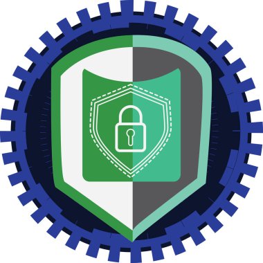 Düz vektör tasarımında gösterilen, inşaat sektörü için veri güvenliği, iş kavramları.