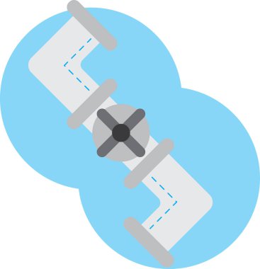 Su borusu ve kapakçık sistemi, düz dizayn edilmiş vektör düz çizimler kullanan iş kaynakları fikirleri.