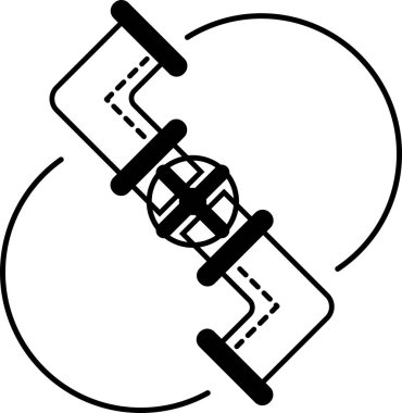 Su borusu ve valf sistemi, iş kaynakları fikirleri, çizgi resim simgeleri ve düz tasarım.