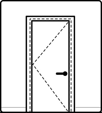 Düz tasarımlar ve çizgi sanat simgelerini barındıran inşaat sektörünün kapı, iş kavramları.