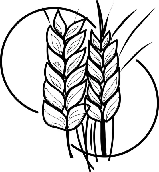 Korn Jordbruk Industri Koncept Med Platt Linje Konst Ikon — Stock vektor