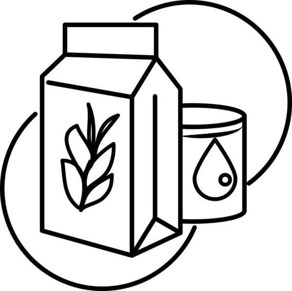 Boîte Grains Concept Industrie Agroalimentaire Avec Une Icône Art Linéaire — Image vectorielle