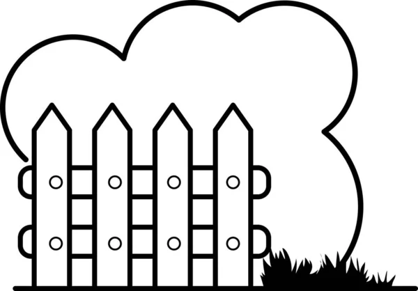 Ένα Πεδίο Ένα Ξύλινο Φράχτη Agribusiness Έννοια Της Βιομηχανίας Ένα — Διανυσματικό Αρχείο