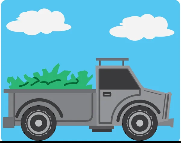 農業を輸送するために使用されるトラック 農業業界の概念 ベクトルを使用してフラットスタイルで示されています — ストックベクタ