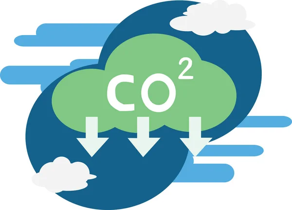Redukcja Dwutlenku Węgla Pomysły Zasoby Biznesowe Przy Użyciu Płaskich Ilustracji — Wektor stockowy