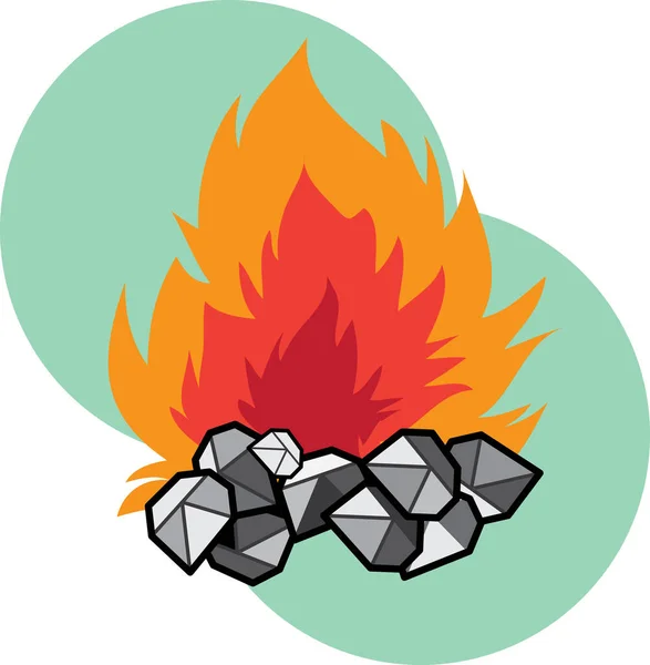 Χρήση Άνθρακα Φωτιά Επιχειρηματικές Ιδέες Πόρων Χρησιμοποιώντας Διάνυσμα Επίπεδη Εικονογράφηση — Διανυσματικό Αρχείο