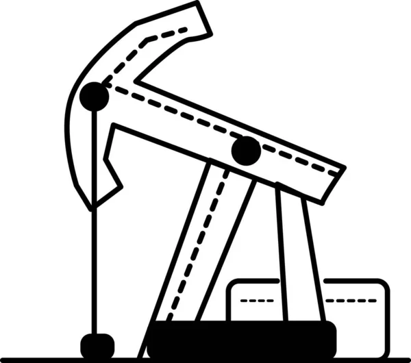 石油钻机 商业资源理念 线条艺术图标和平面设计 — 图库矢量图片