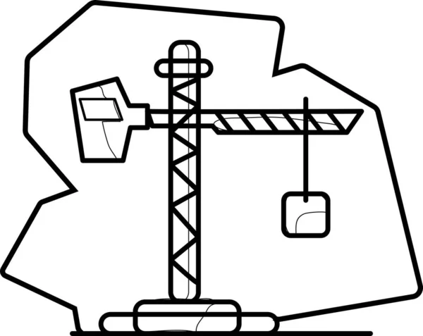 Building Construction Crane Business Resource Ideas Line Art Icons Flat — Stock Vector