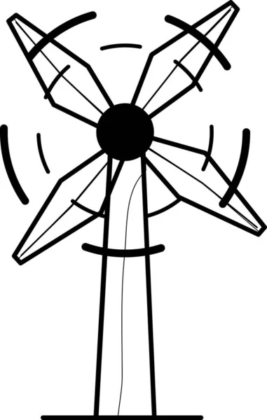 Windenergie Gebruik Business Resource Ideeën Lijn Art Iconen Plat Ontwerp — Stockvector