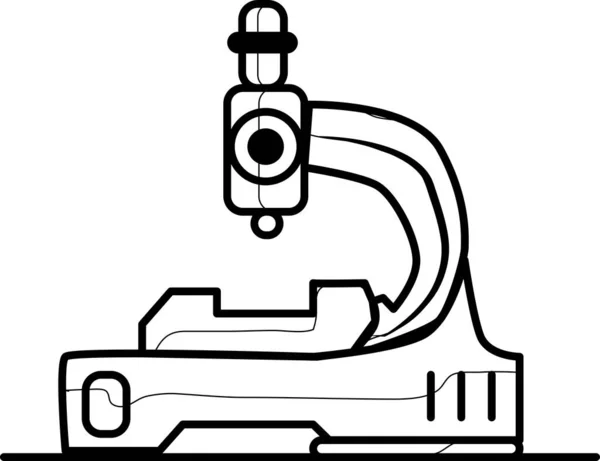 Microscoop Business Technology Science Concept Vlakke Lijn Art Icon — Stockvector