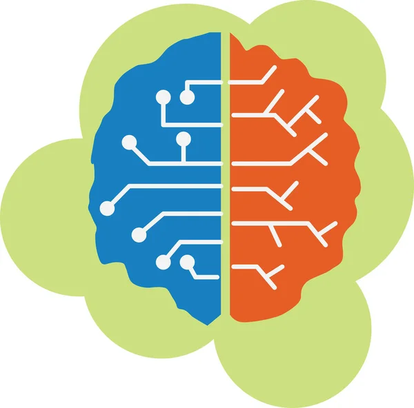 Язок Людського Комп Ютерного Мозку Бізнес Технології Наукова Тема Проілюстрована — стоковий вектор