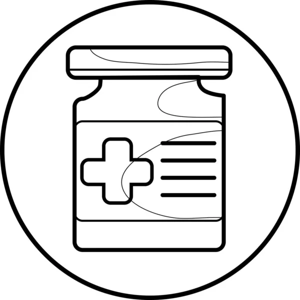 Bouteille Médecine Concepts Affaires Médicinales Emblème Art Linéaire Design Plat — Image vectorielle