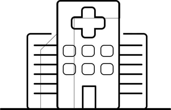 Hospital Conceitos Negócios Medicinais Emblema Linha Arte Design Plano — Vetor de Stock