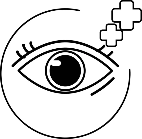 Tratamento Olhos Conceitos Negócios Medicinais Emblema Linha Arte Design Plano — Vetor de Stock