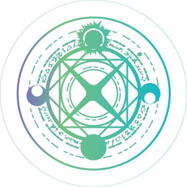 Fantezi sihirli çemberler oluşturun ve büyüler yapın, Yıldızların ve Maceraların Kaderi, cadılar, büyücüler ve sihir alemi.