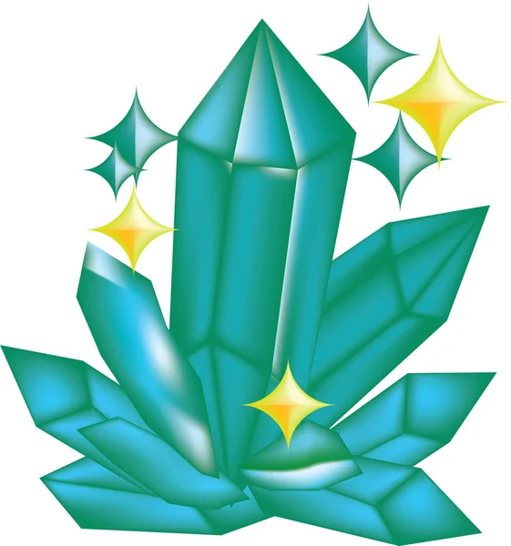 Green Crystal Magic World Fantasy World Fantasia Reino Aventura Misticismo —  Vetores de Stock