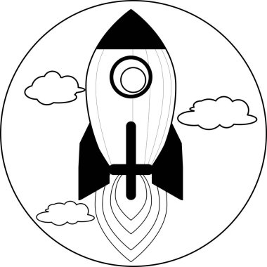line drawing rocket business start up a new business ,business concepts for the construction sector tha that feature flat designs and line art icons.