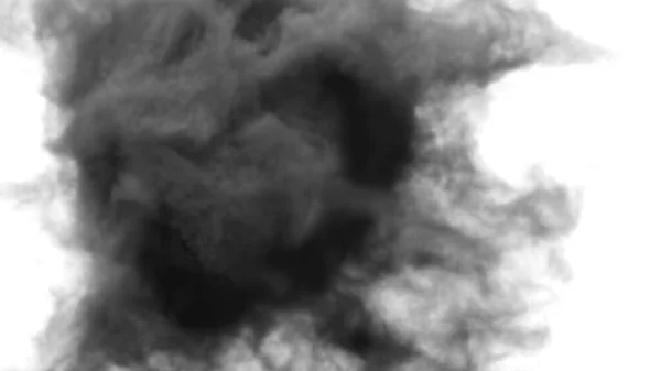 黒煙と白煙の背景煙の広がり3Dレンダリング — ストック写真