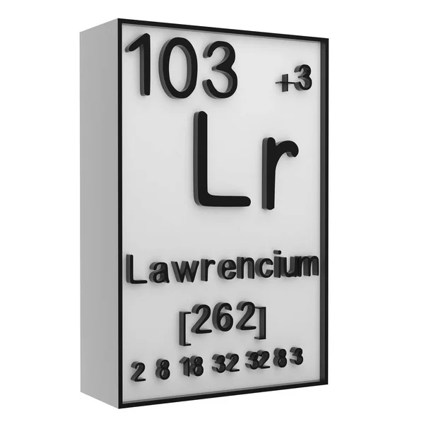 Lawrencium Fosfor Het Periodiek Systeem Van Elementen Witte Blackground Geschiedenis — Stockfoto